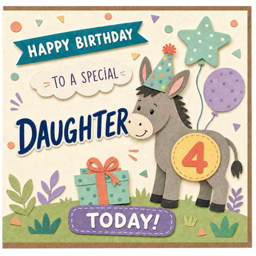 4th Birthday Card for Daughter, Happy Birthday To a Special Daughter Today