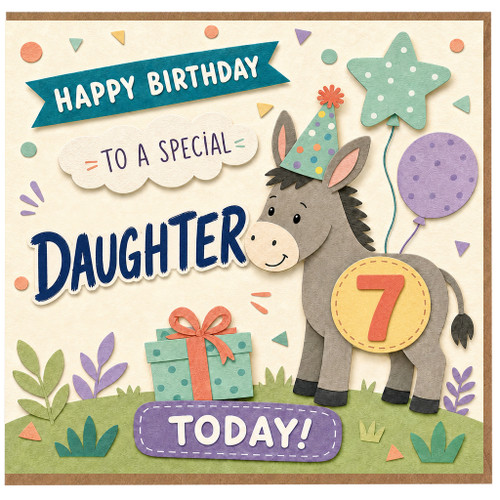 7th Birthday Card for Daughter, Happy Birthday To a Special Daughter Today Card