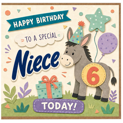 6th Birthday Card for Niece, Happy Birthday to a Special Niece Today