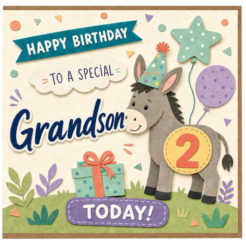 2nd Birthday Card for Grandson