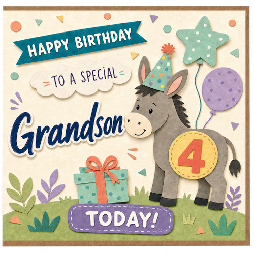 4th Birthday Card for Grandson, Happy Birthday To a Special Grandson Today