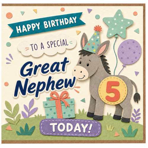 5th Birthday Card for Great Nephew, Happy Birthday to a Special Great Nephew