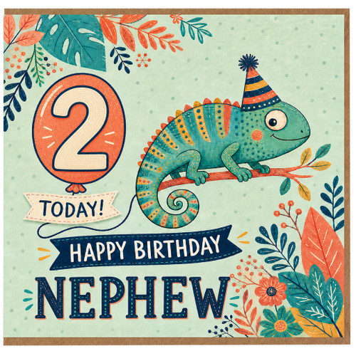 2nd Birthday Card for Nephew, Happy Birthday Nephew Card