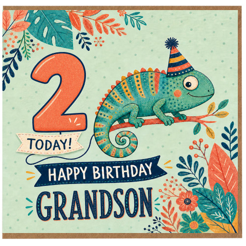 Grandson 2nd Birthday Card, Happy Birthday Grandson Today