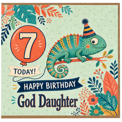 God Daughter 7th Birthday Card