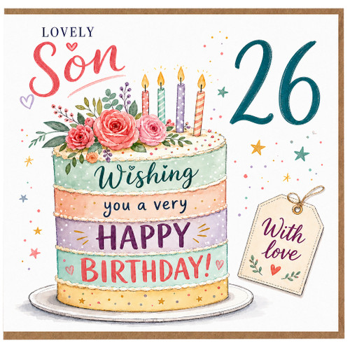 Son 26th Birthday Card, Lovely Son 26 Birthday Card