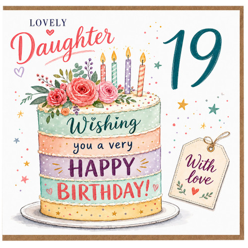 Daughter 19th Birthday Card, Lovely Daughter 19 Happy Birthday Card
