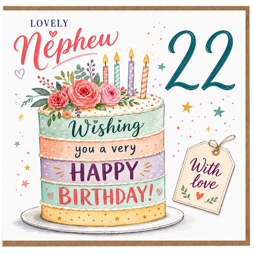 Lovely Nephew 22nd Birthday Card