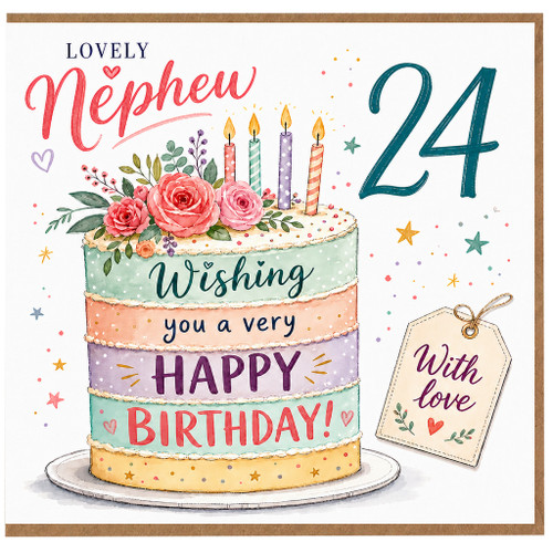 24th Birthday Card for Nephew, Lovely Nephew Birthday Card
