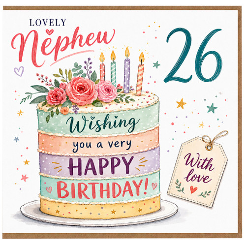 26th Birthday Card for Nephew, Lovely Nephew Birthday Card