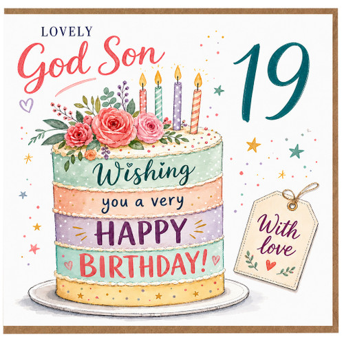God Son 19th Birthday Card, for Son