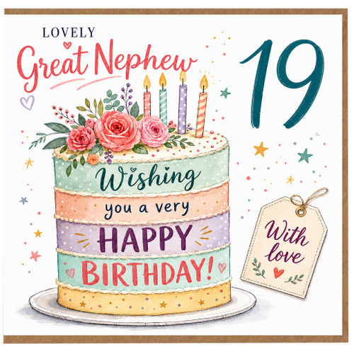 Great Nephew 19th Birthday Card, Lovely Birthday Card for Great Nephew
