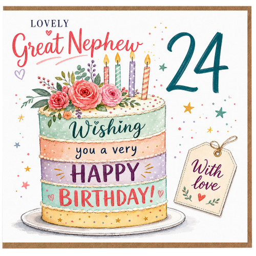 Great Nephew 24th Birthday Card