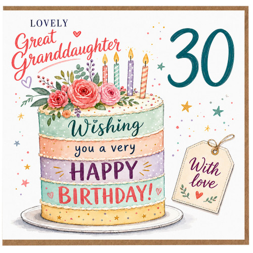 Great Granddaughter 30th Birthday Card