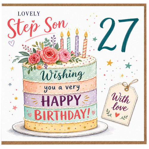 Step Son 27th Birthday Card