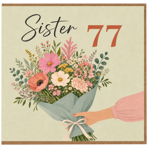 Sister 77th Birthday Card