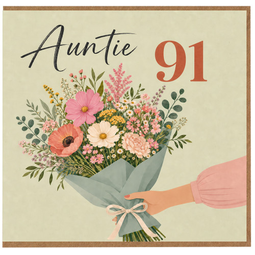 Auntie 91st Birthday Card