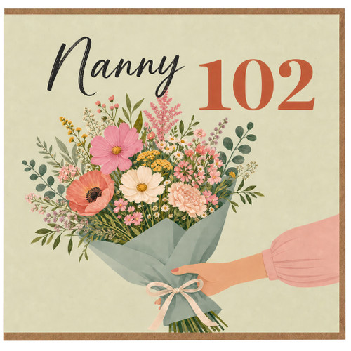 Nanny 102nd Birthday Card