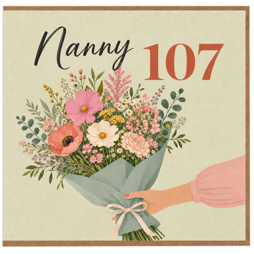 Nanny 107th Birthday Card