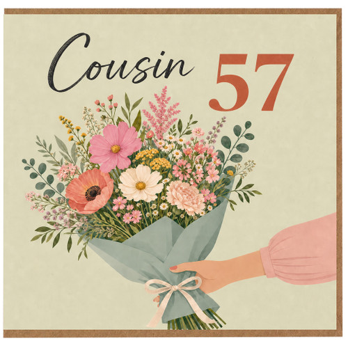 Cousin 57th Birthday Card