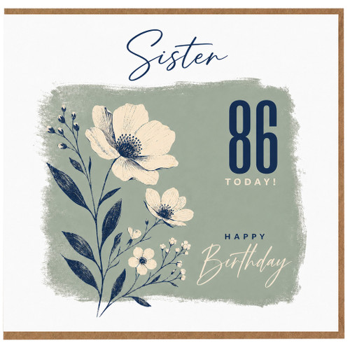 Sister 86th Birthday Card, Happy Birthday Card for Sister