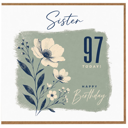 Sister 97th Birthday Card, Happy Birthday Card for Sister