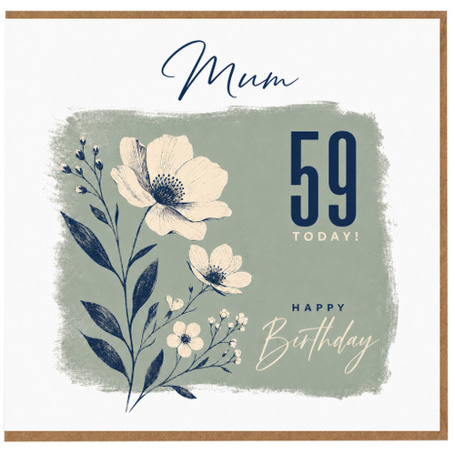 Mum 59th Birthday Card, Happy 59 Today Birthday Card