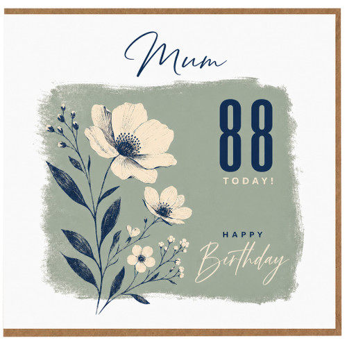 88th Birthday Card for Mum, Happy 88 Today Birthday Card