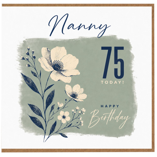 Nanny 75th Birthday Card, for Nanny