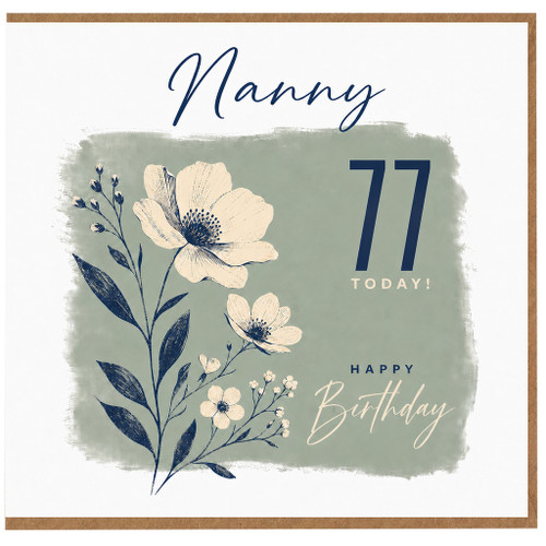 Nanny 77th Birthday Card