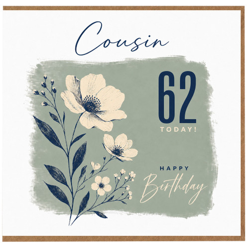 Cousin 62nd Birthday Card