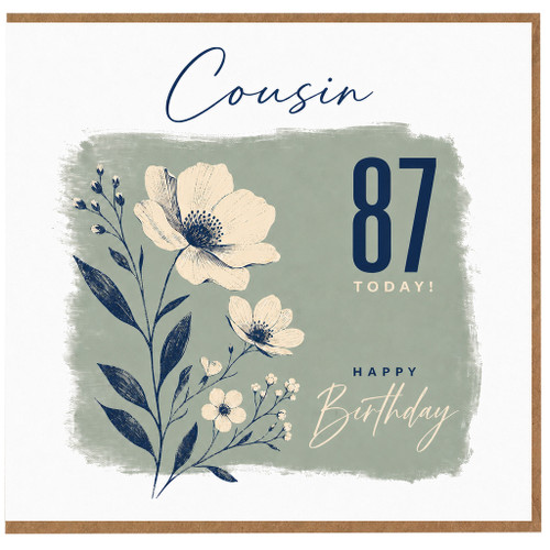 Cousin 87th Birthday Card, Happy Birthday 87 Today Card