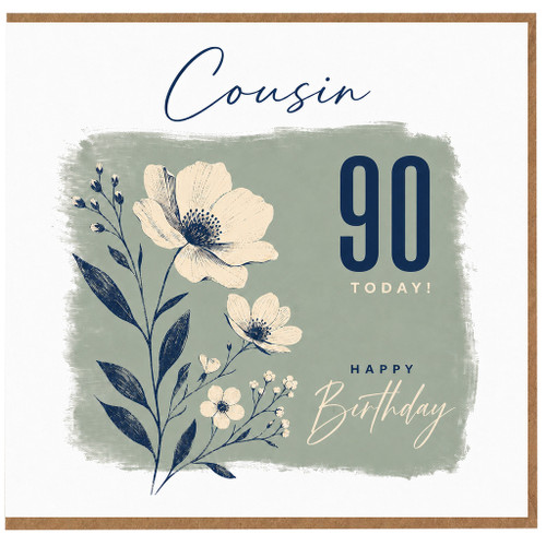 Cousin 90th Birthday Card, Happy 90 Today Birthday Card