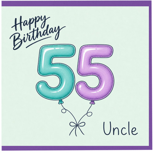 55th Birthday Card for Uncle, Happy Birthday Uncle Card