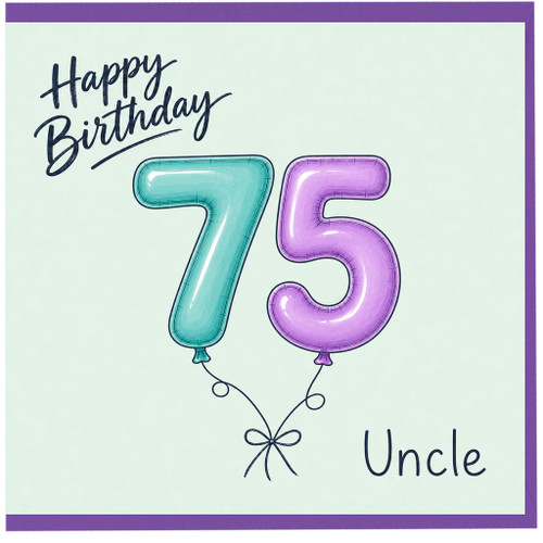 75th Birthday Card for Uncle