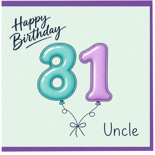 81st Birthday Card for Uncle