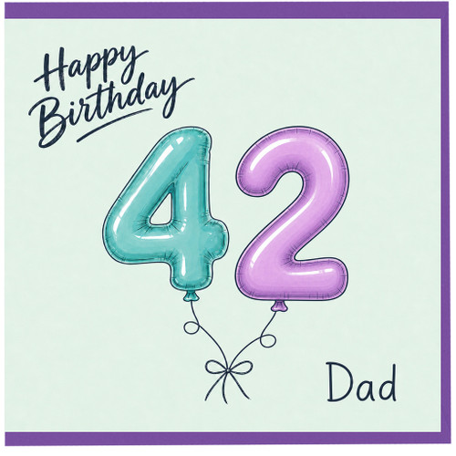 Dad 42nd Birthday Card, Happy Birthday 42 Dad Card