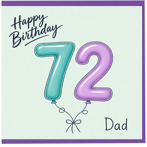 72nd Birthday Card for Dad, Happy Birthday Dad Card