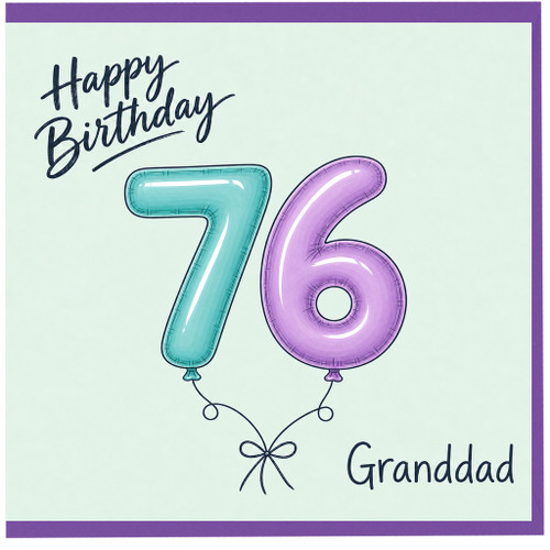 Granddad 76th Birthday Card