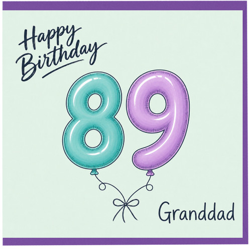 Granddad 89th Birthday Card