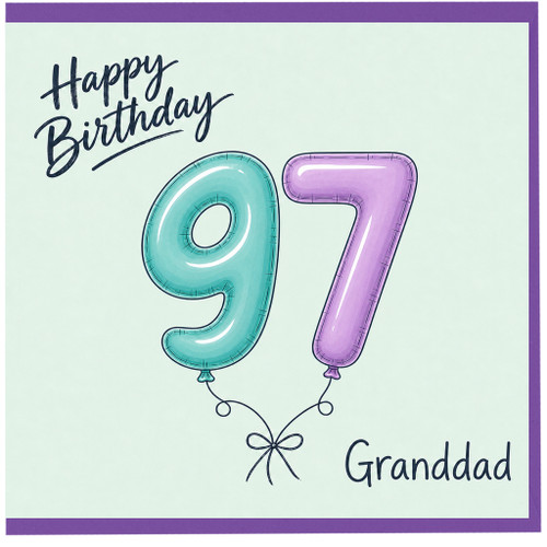 Granddad 97th Birthday Card