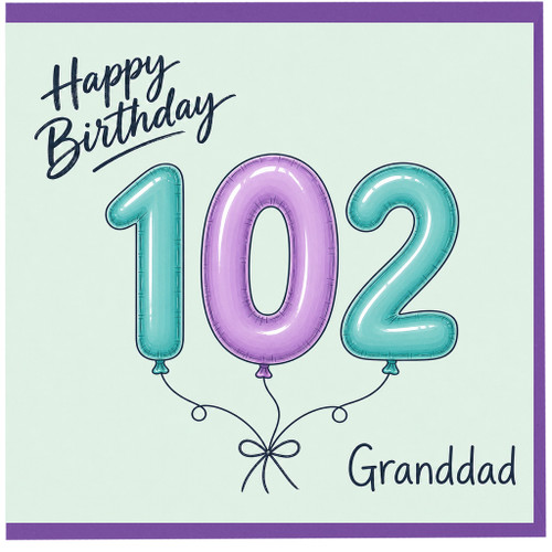 Granddad 102nd Birthday Card