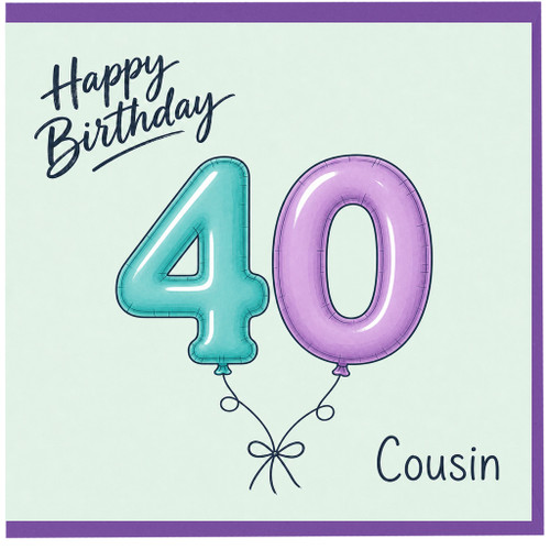 40th Birthday Card for Cousin