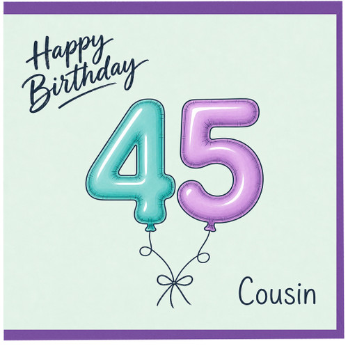 45th Birthday Card for Cousin, Happy Birthday Cousin 45