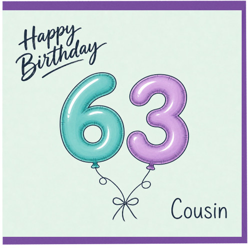 Cousin 63rd Birthday Card