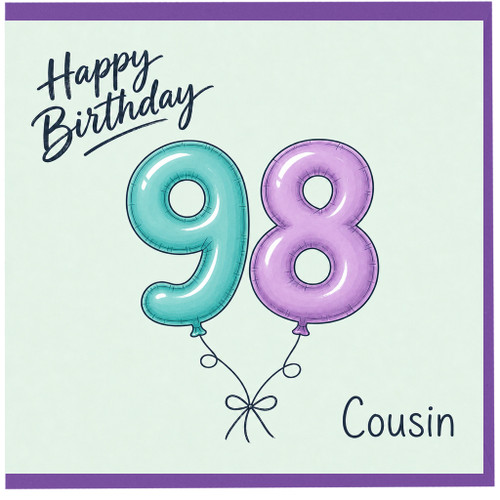 98th Birthday Card for Cousin