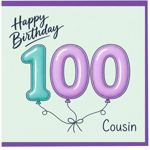 Cousin 100th Birthday Card
