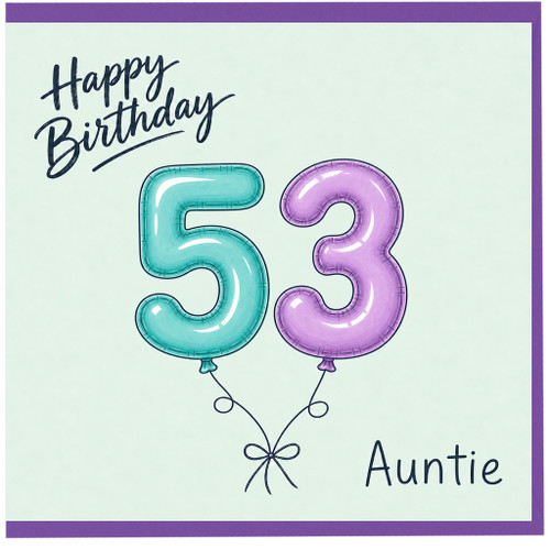 Auntie 53rd Birthday Card