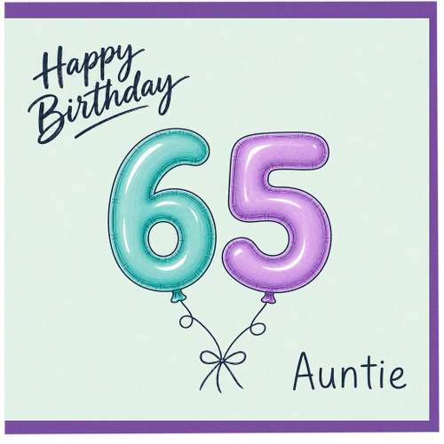 65th Birthday Card for Auntie
