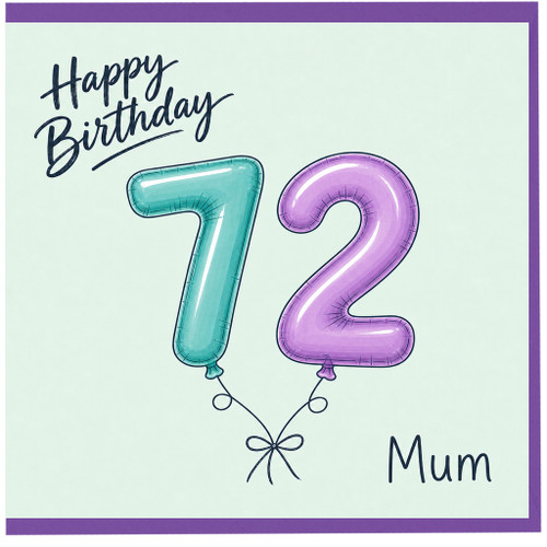 Mum 72nd Birthday Card